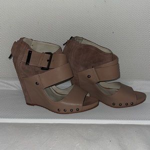 New Shadow Leather Wedge Heel